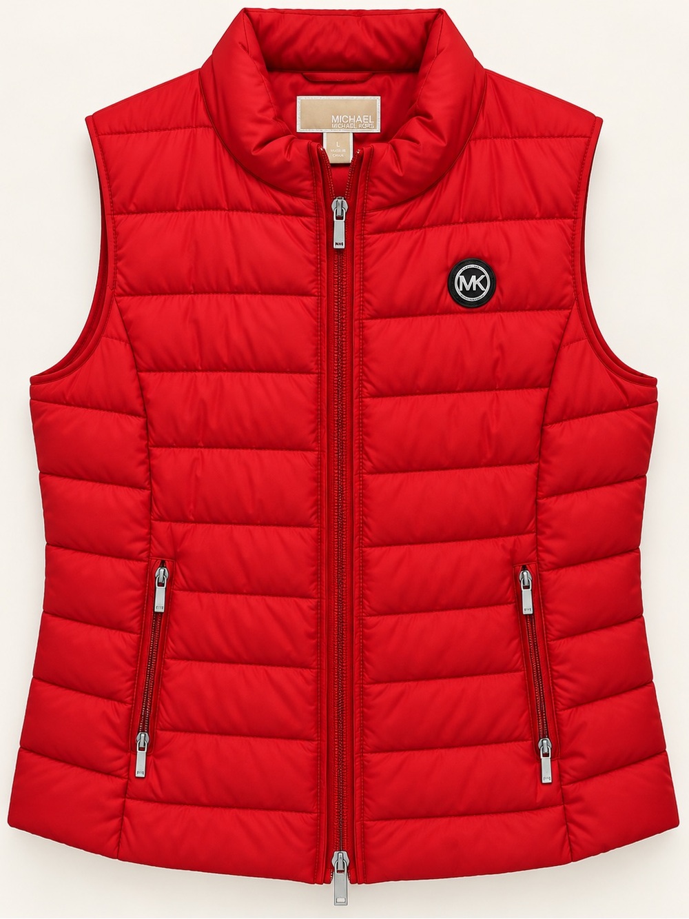 Michael Kors Bright Red Quilted Puffer Vest